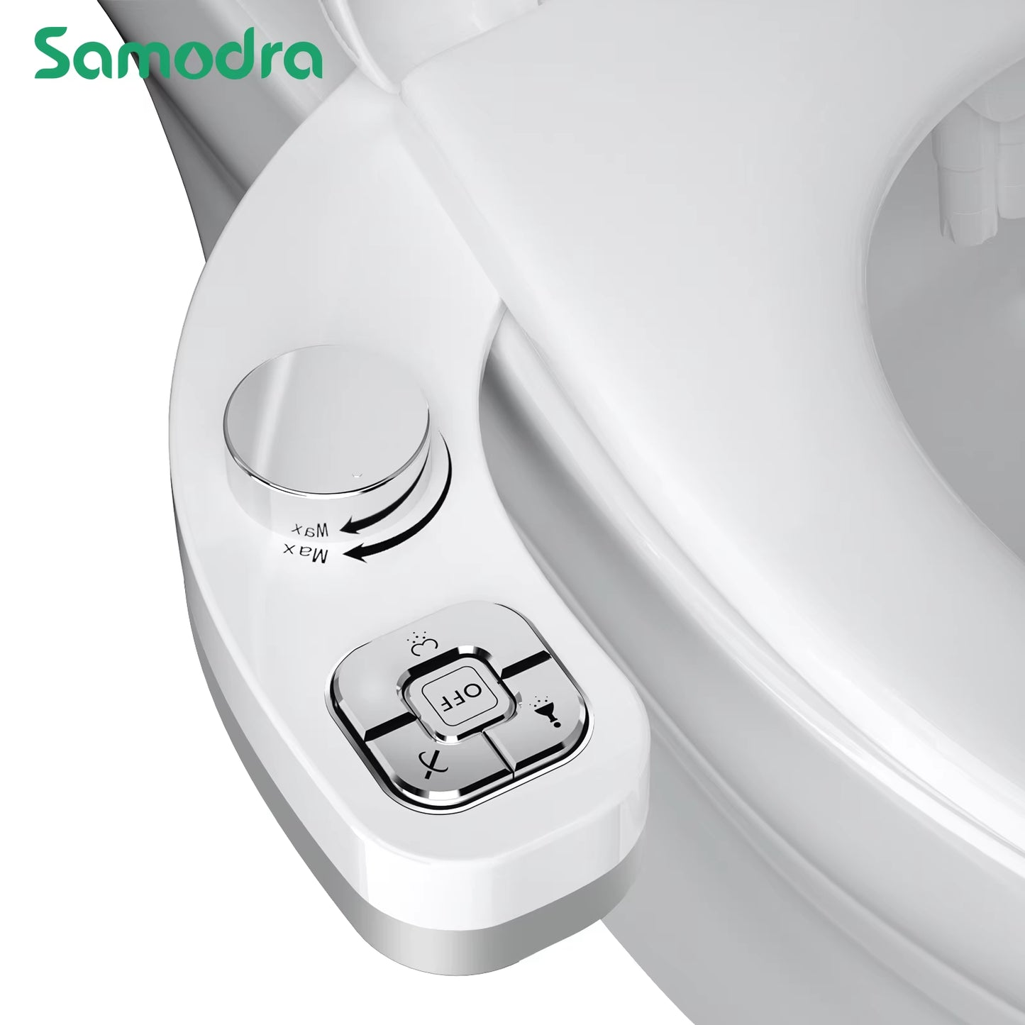 Button Bidet - Non-Electricself Cleaning Dual Nozzle (Frontal and Rear Wash) Fresh Water Bidet Toilet Seat Attachment