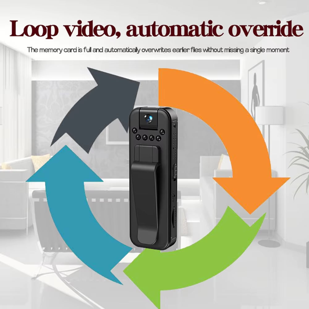 HD 1080P Mini Camera Portable Small Digital Video Recorder Police Bodycam Infrared Night Vision Video Surveillance Camcorder