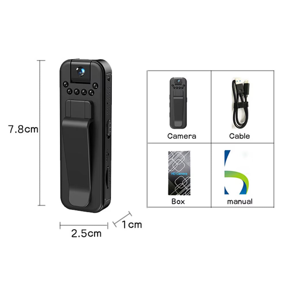 HD 1080P Mini Camera Portable Small Digital Video Recorder Police Bodycam Infrared Night Vision Video Surveillance Camcorder