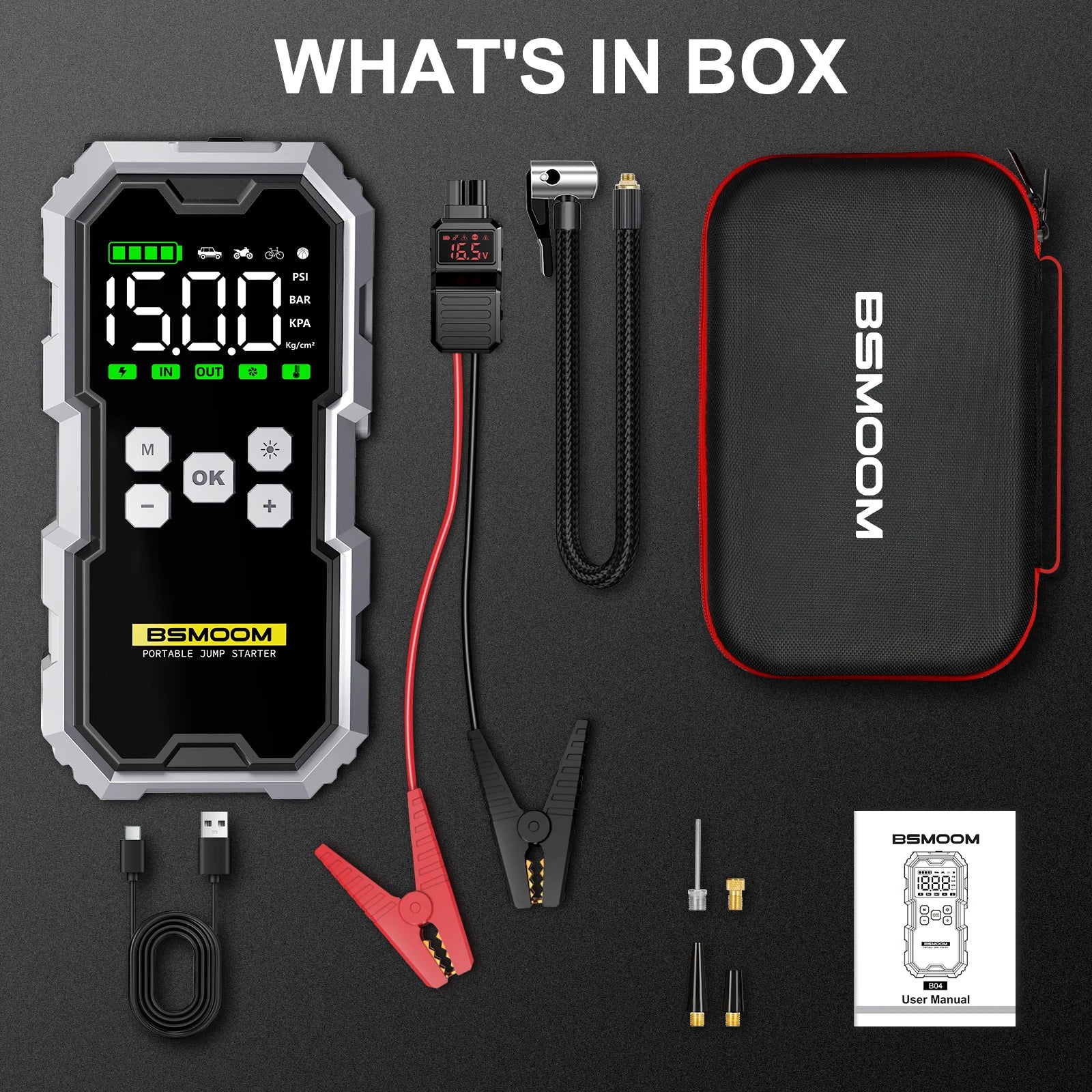 150PSI Air Pump Car Battery Emergency Boosters 7000A Car Jump Starter Power Bank Portable Starting Device Car Starter New