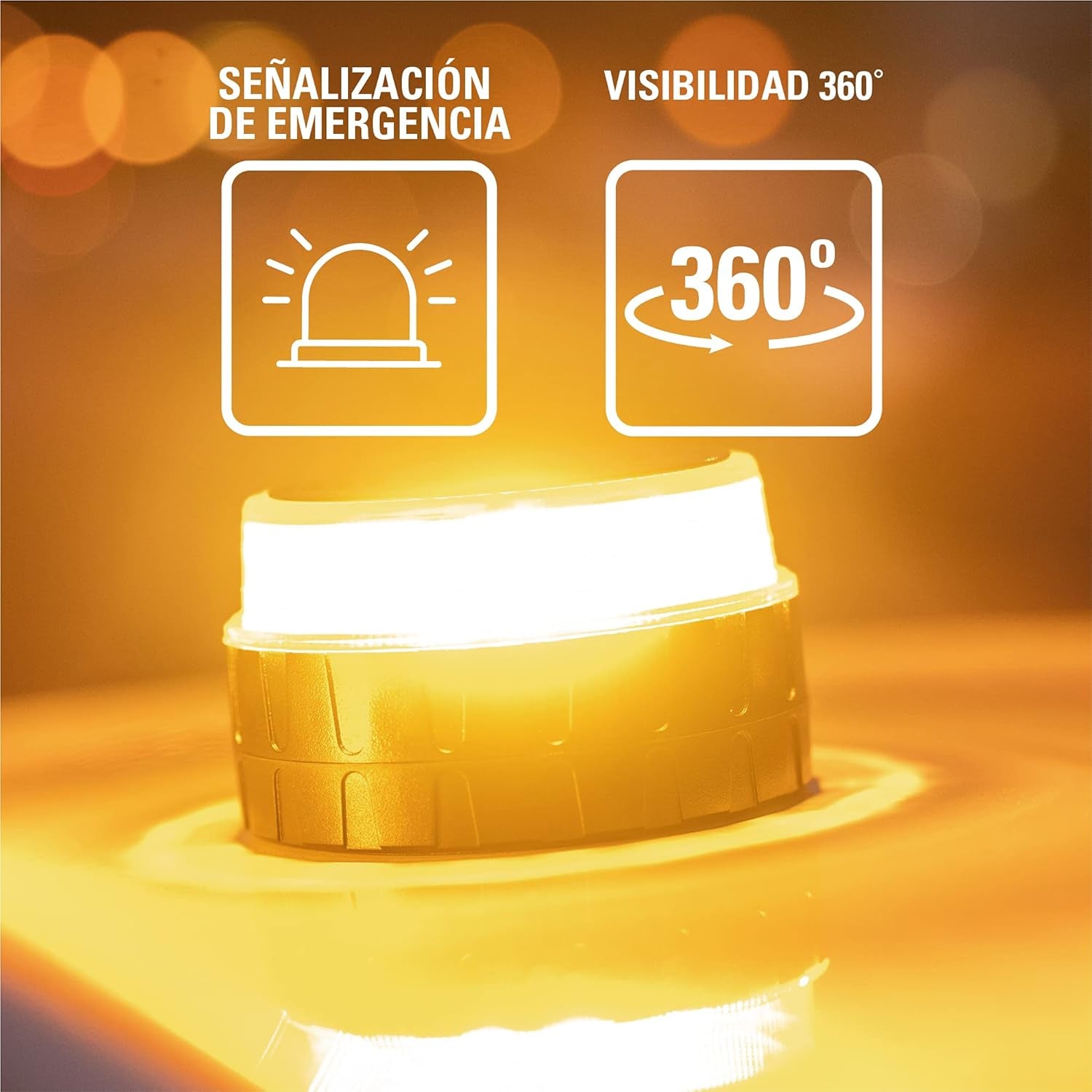 Contact Luz De Emergencia V16 Para Coche Y Moto Homologada Por DGT. Baliza De Señalización Luminosa Autónoma En Carretera. Reemplaza a Triángulos De Emergencia