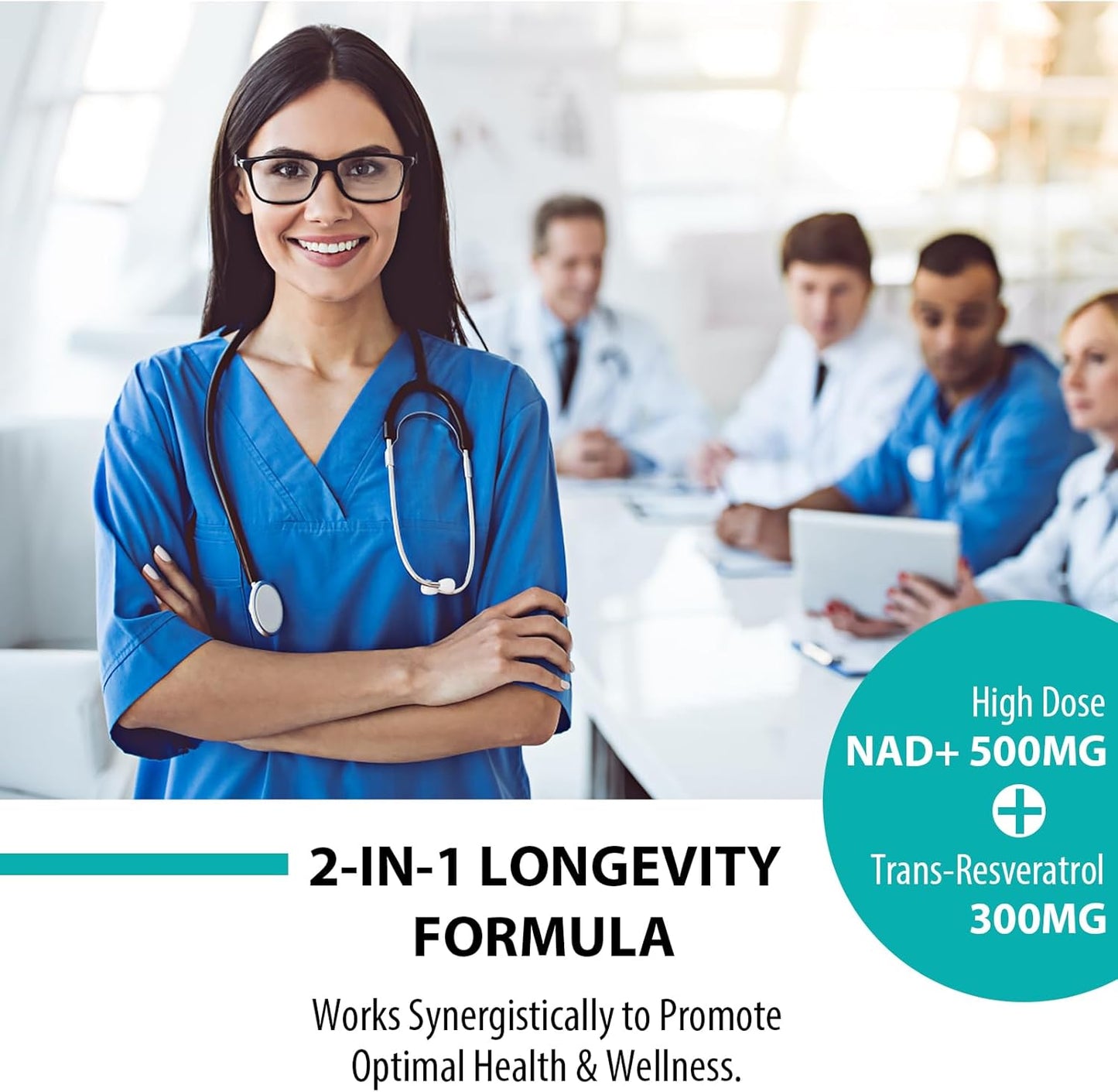Suplemento NAD+ Liposomal 500MG Con Trans-Resveratrol 300MG - Alta Absorción - 60 Microgeles Vegetales - Apoyo Antienvejecimiento, Cognitivo Y Energético ( Cápsula Blanda 60 Count)