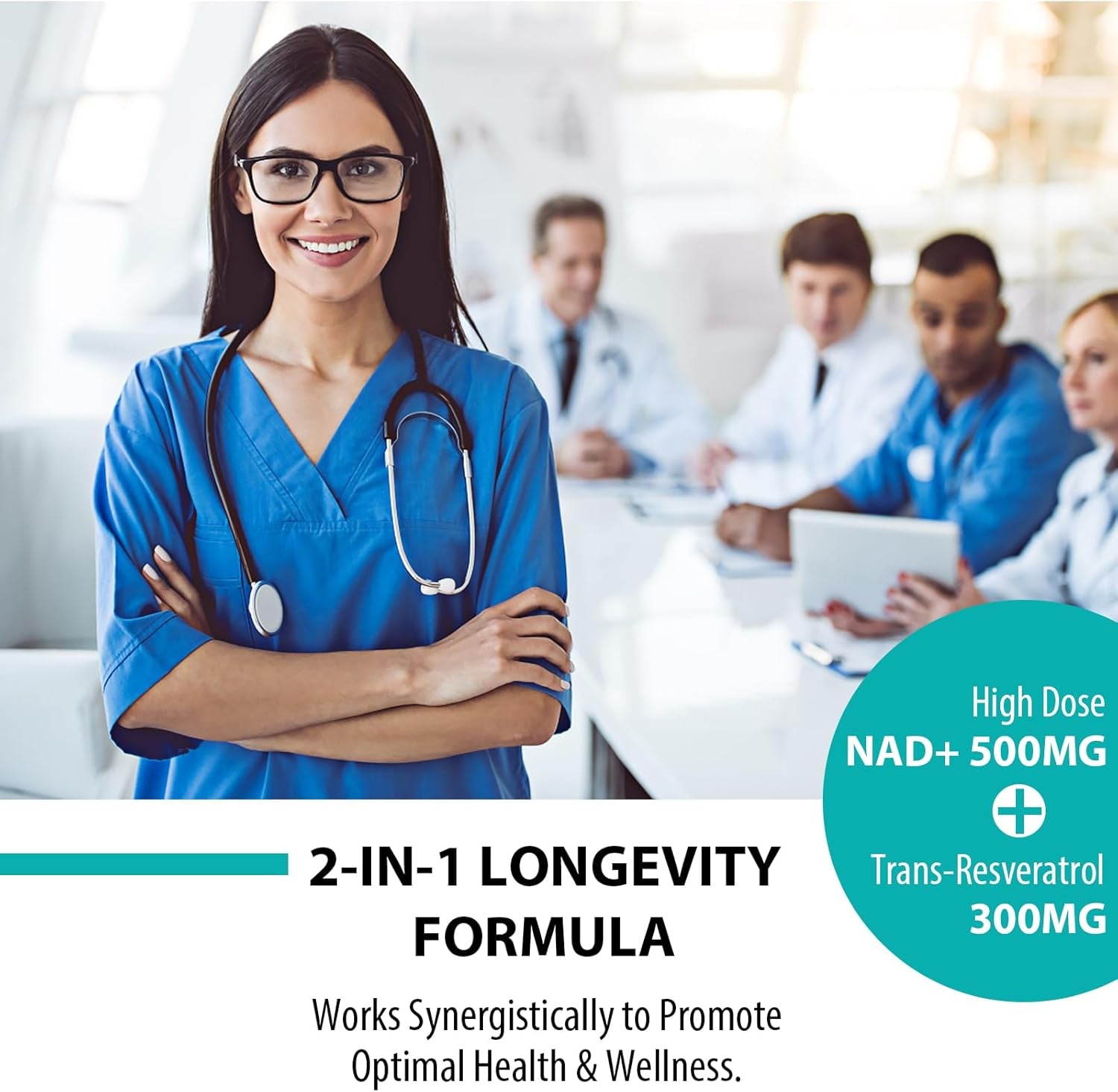 Suplemento NAD+ Liposomal 500MG Con Trans-Resveratrol 300MG - Alta Absorción - 60 Microgeles Vegetales - Apoyo Antienvejecimiento, Cognitivo Y Energético ( Cápsula Blanda 60 Count)