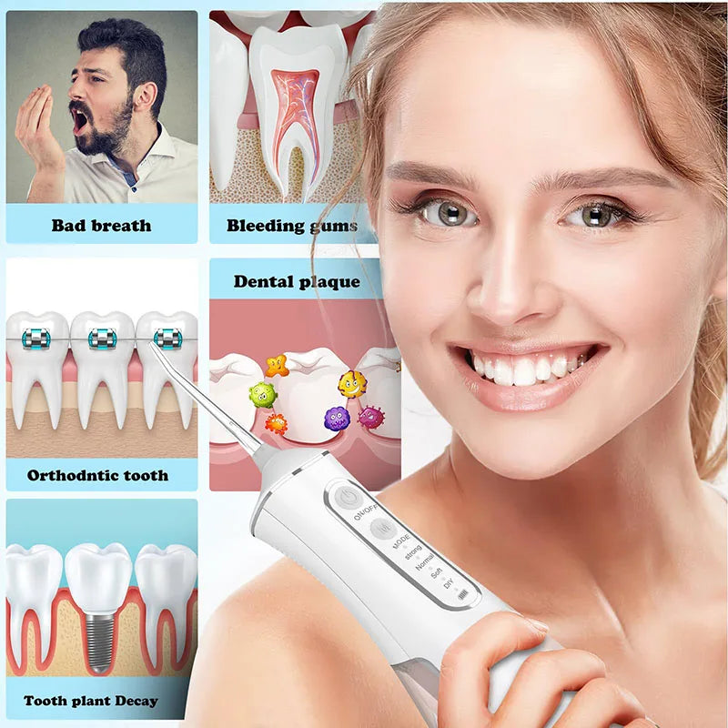 Powerful Water Oral Waterpick Irrigator Jet Ultrasound Air Ipx7 Waterproof Mouthwash Machines Dental Floss Flosser Irigator